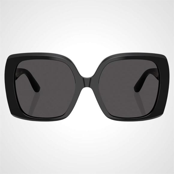 New Dolce & Gabbana Sunglasses Black Acetate Square Gold Metal DG - Picture 2 of 6